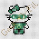 Chat blanc avec une lanterne verte_8cm