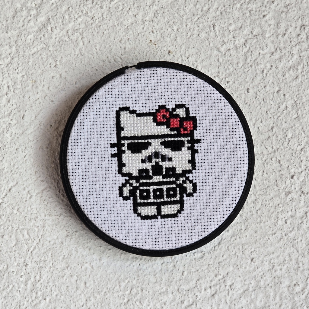 Chat blanc en soldat imperial_Broderie 10cm