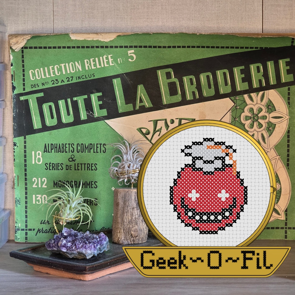 Maître tentacule rouge_Broderie 8cm