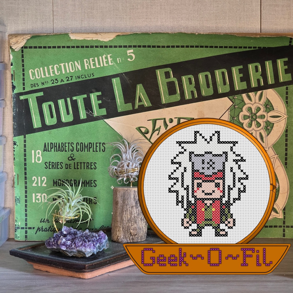 L'ermite aux grenouilles_Broderie 10cm