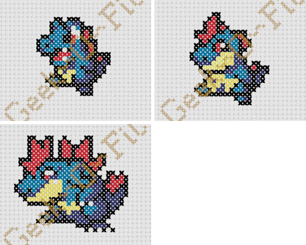 Lot Monstre de poche starter 2nd gen eau_Diagramme 8cm