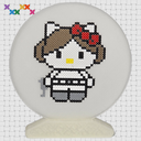 Chat blanc en princesse aux chignons_Impression 3D 10cm