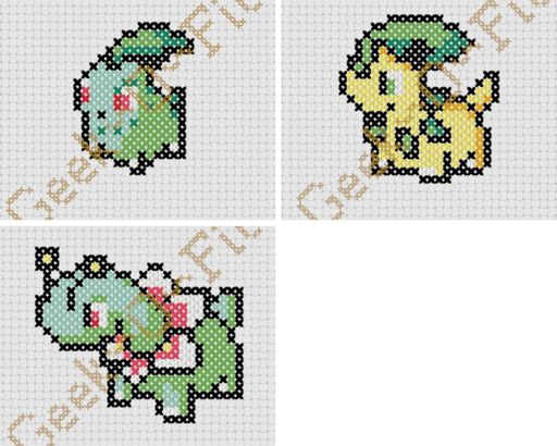 Lot Monstre de poche starter 2nd gen plante_Diagramme 8cm