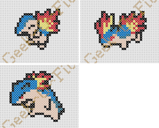 Lot Monstre de poche starter 2nd gen feu_Diagramme 8cm