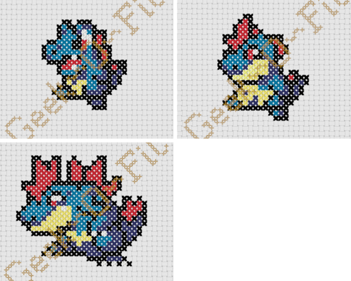 Lot Monstre de poche starter 2nd gen eau_Diagramme 8cm