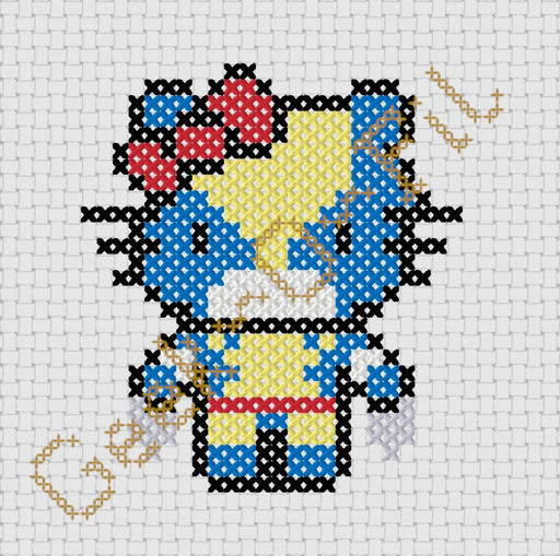 Chat blanc en mutant griffu_Diagramme 8cm