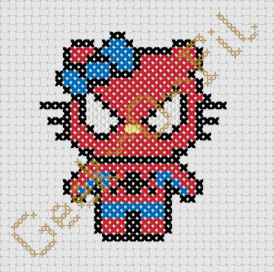 Chat blanc en gars araignée_Diagramme 8cm