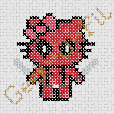 Chat blanc en mercenaire bavard_Diagramme 8cm