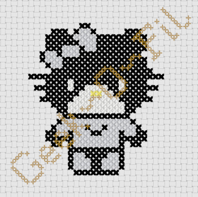 Chat blanc en chauve-souris_Diagramme 8cm