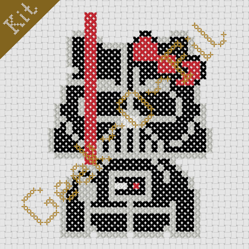 Chat blanc en méchant en noir_Kit 10cm