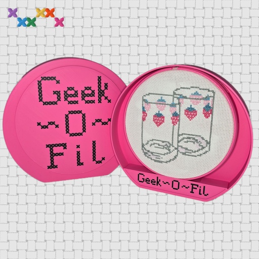 Les verres aux fraises_Broderie 15cm