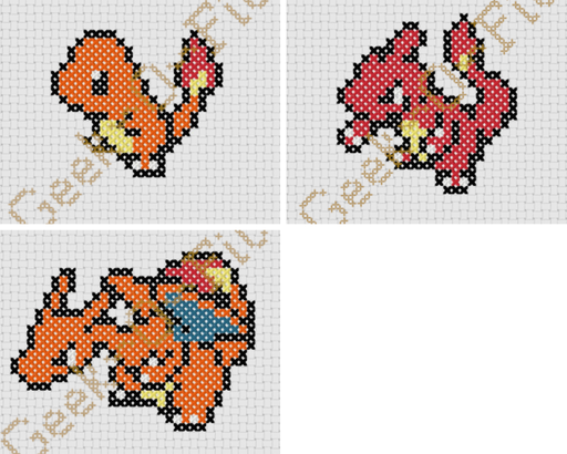 Lot Monstre de poche starter 1er gen feu_Diagramme 8cm